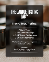 The Candle Testing Lab™ | Candle Testing Spreadsheet for Makers (Excel + Google Sheets)
